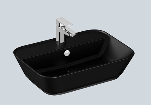 VitrA GeoTezgah Üstü Lavabo 60 cm Mat Siyah 7426B083-001